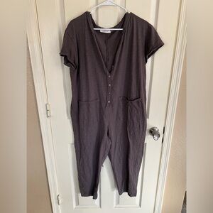 Mustard Seed Purple-Gray Lounge Drop Crotch Jumpsuit 100% Cotton